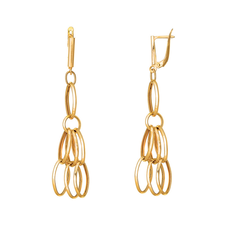 Серьги 02339 Золото 585 средний вес 5,47 гр.